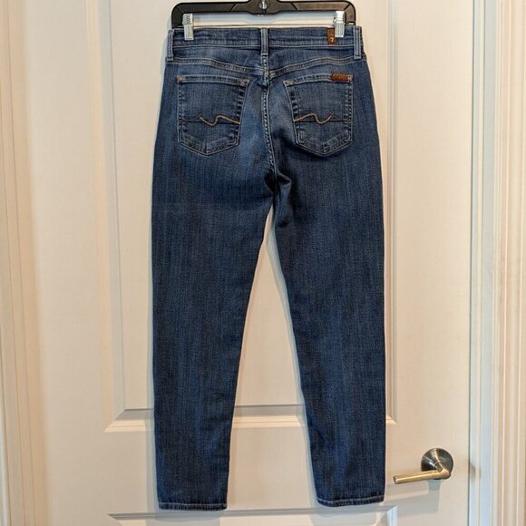 7 For All Mankind Jeans Women's 26 Blue Josefina Skinny Boyfriend Button-Fly - Picture 3 of 16